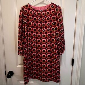 Fossil Vibrant Pink and Black Geometric Dress